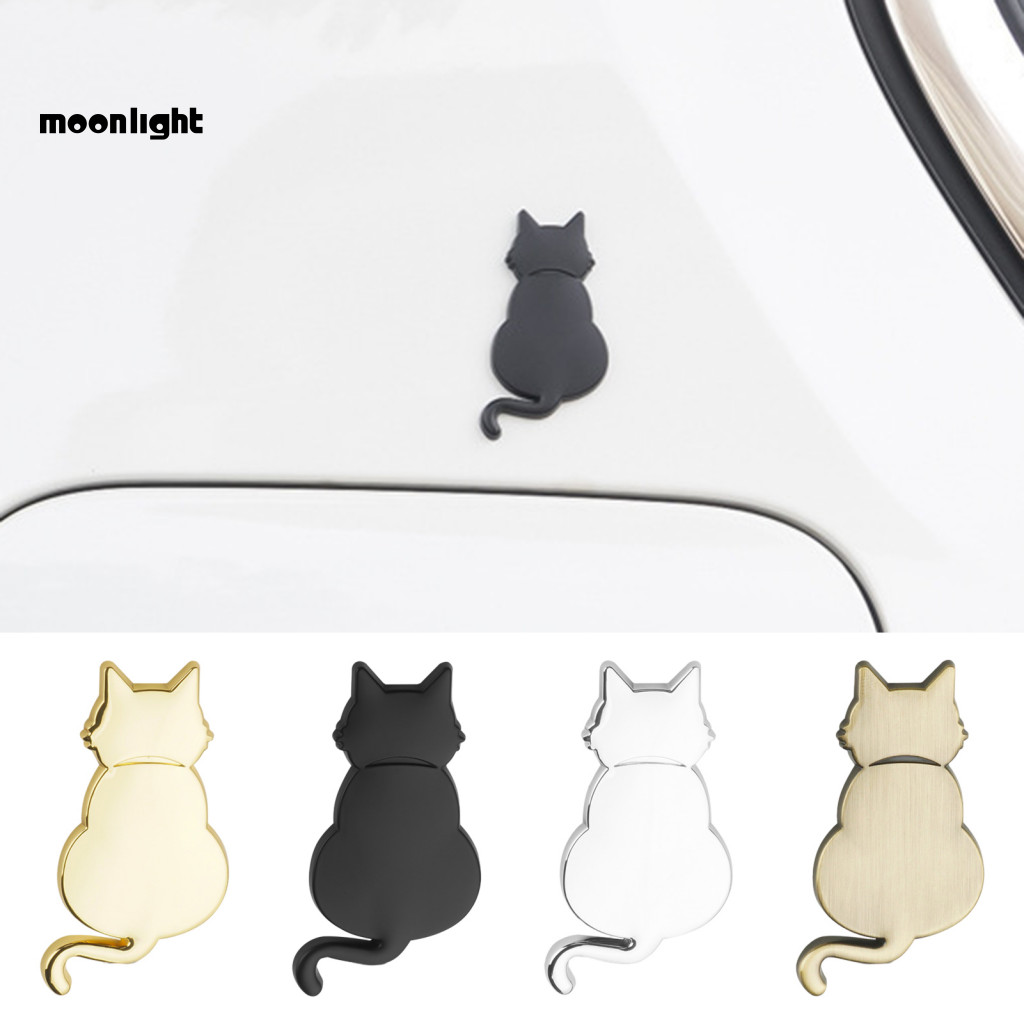 3d Metal Cat Car Decal Emblem Chrome Finish Zinc Alloy Sticker for Body Trunk Weatherproof Outdoor Scratch Protection Du
