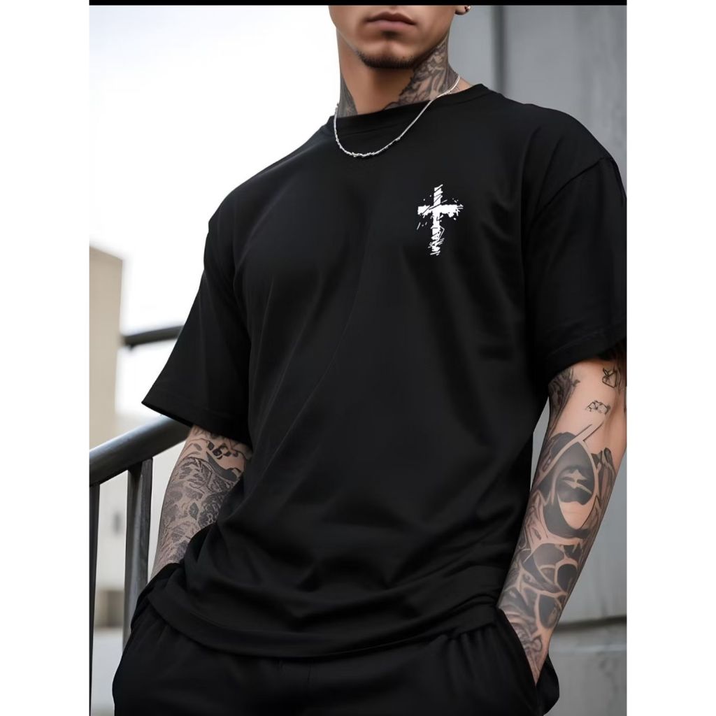 Camiseta Masculina Cruz Mini Street Faith Moda Evangélica Camisa  100% Algodão