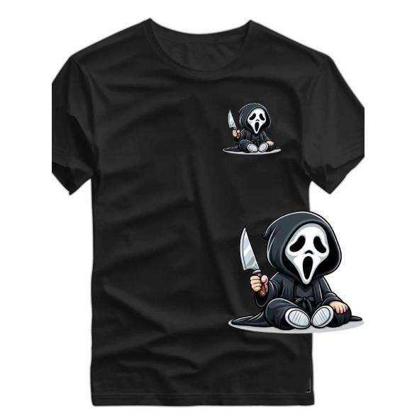 Blusa Camiseta T-SHIRT Bonequinho Terror Cute Estilo Dark Irônico Streetwear