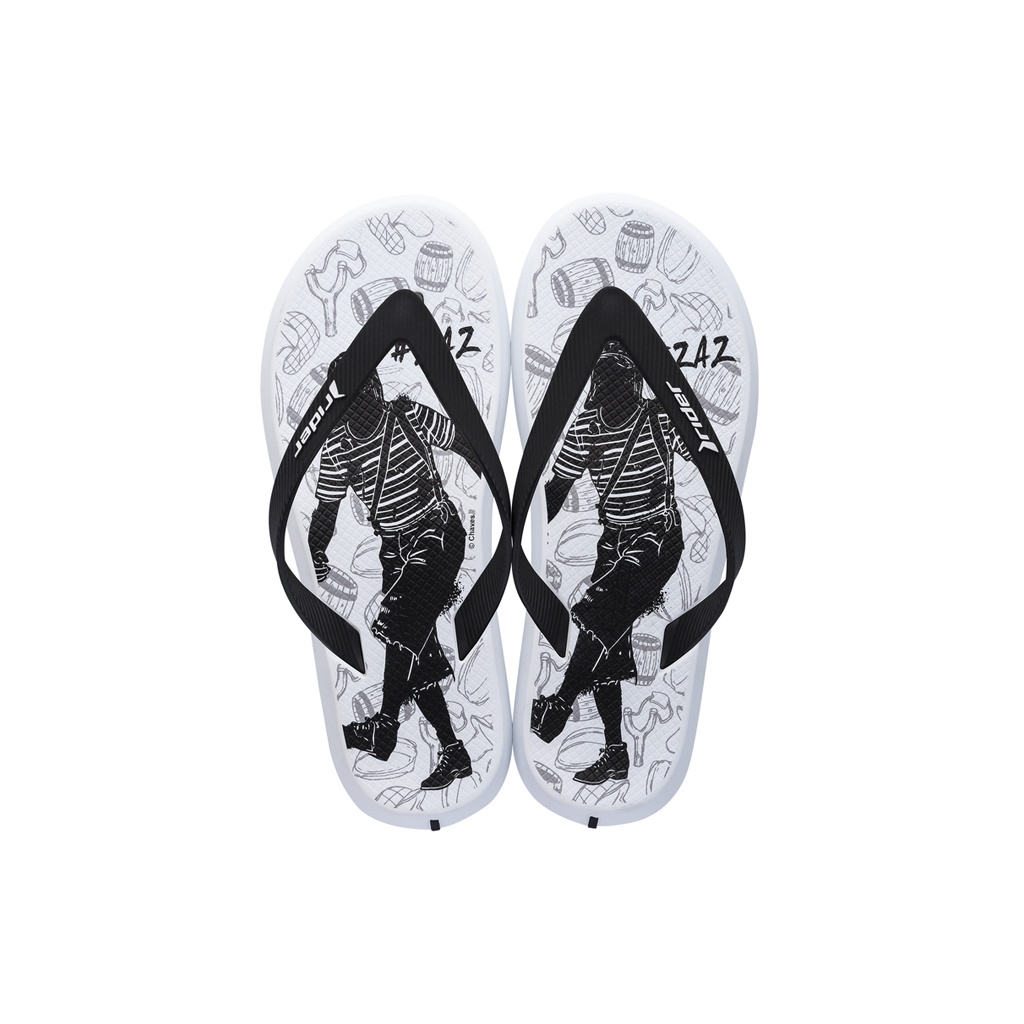Chinelo Masculino Rider R1 Chaves -Branco/Preto