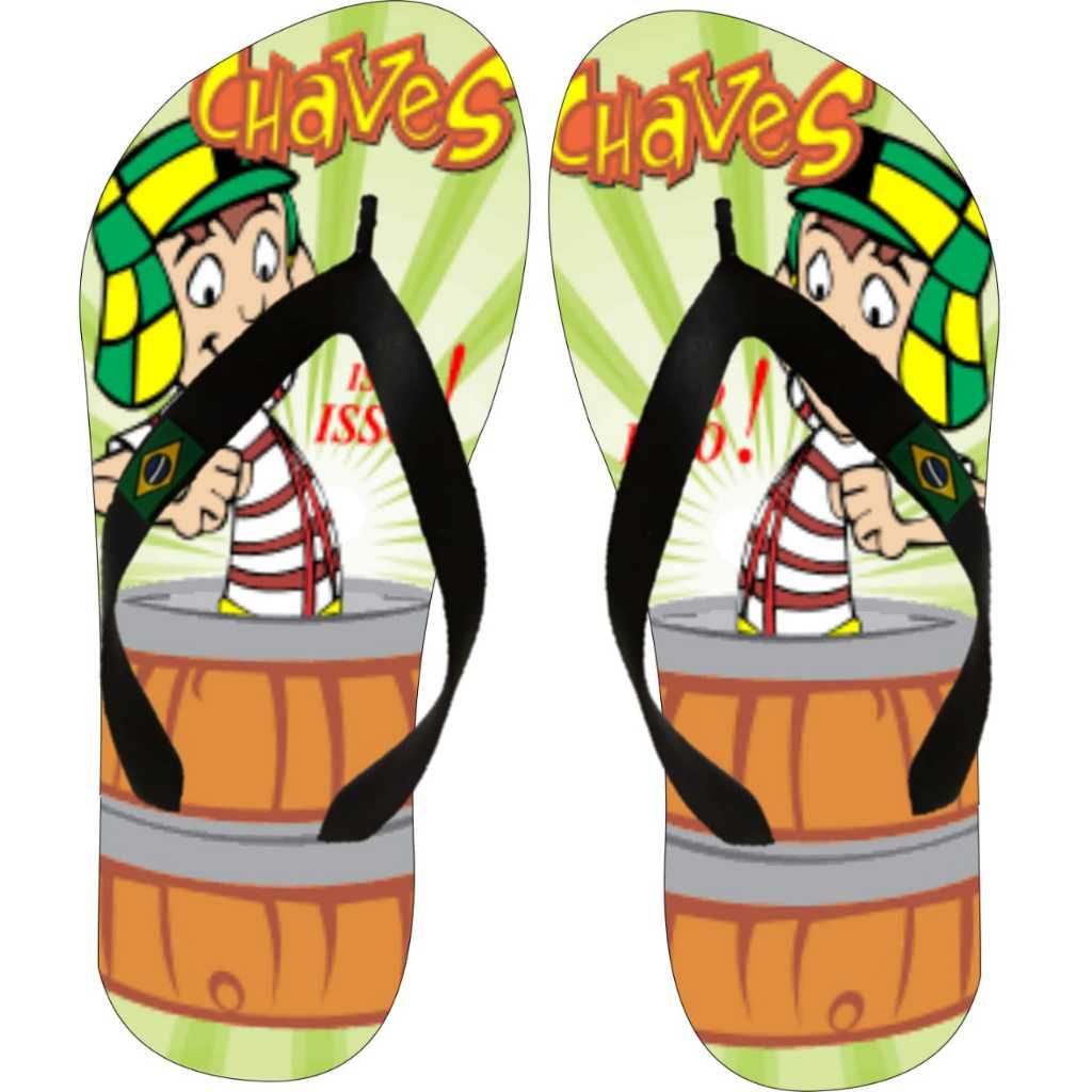 Chinelo Estampado Chaves Adulto e Infantil Antiderrapante Macio 23 ao 44