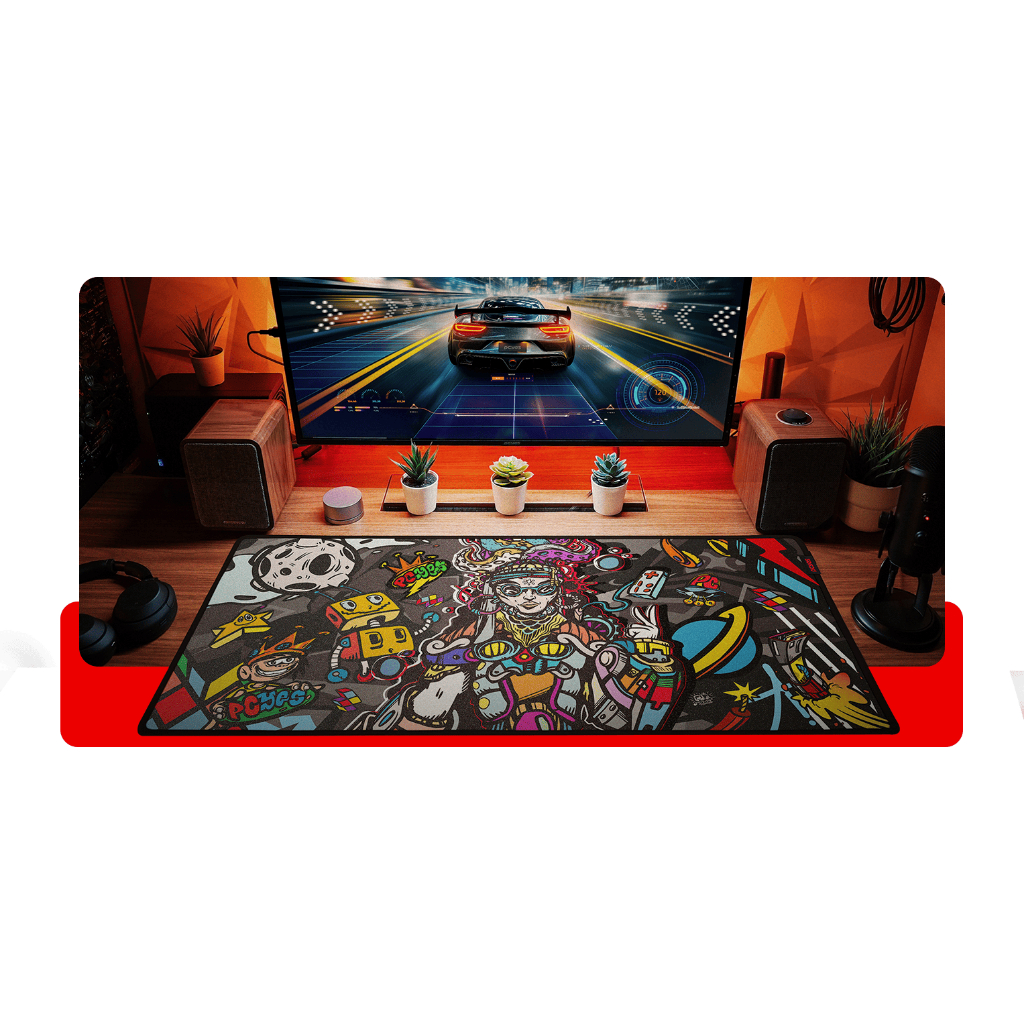 Mouse Pad Gamer PCyes Agata Extended 900x420mm Grande Base Antiderrapante Borda Costurada AGT90X42