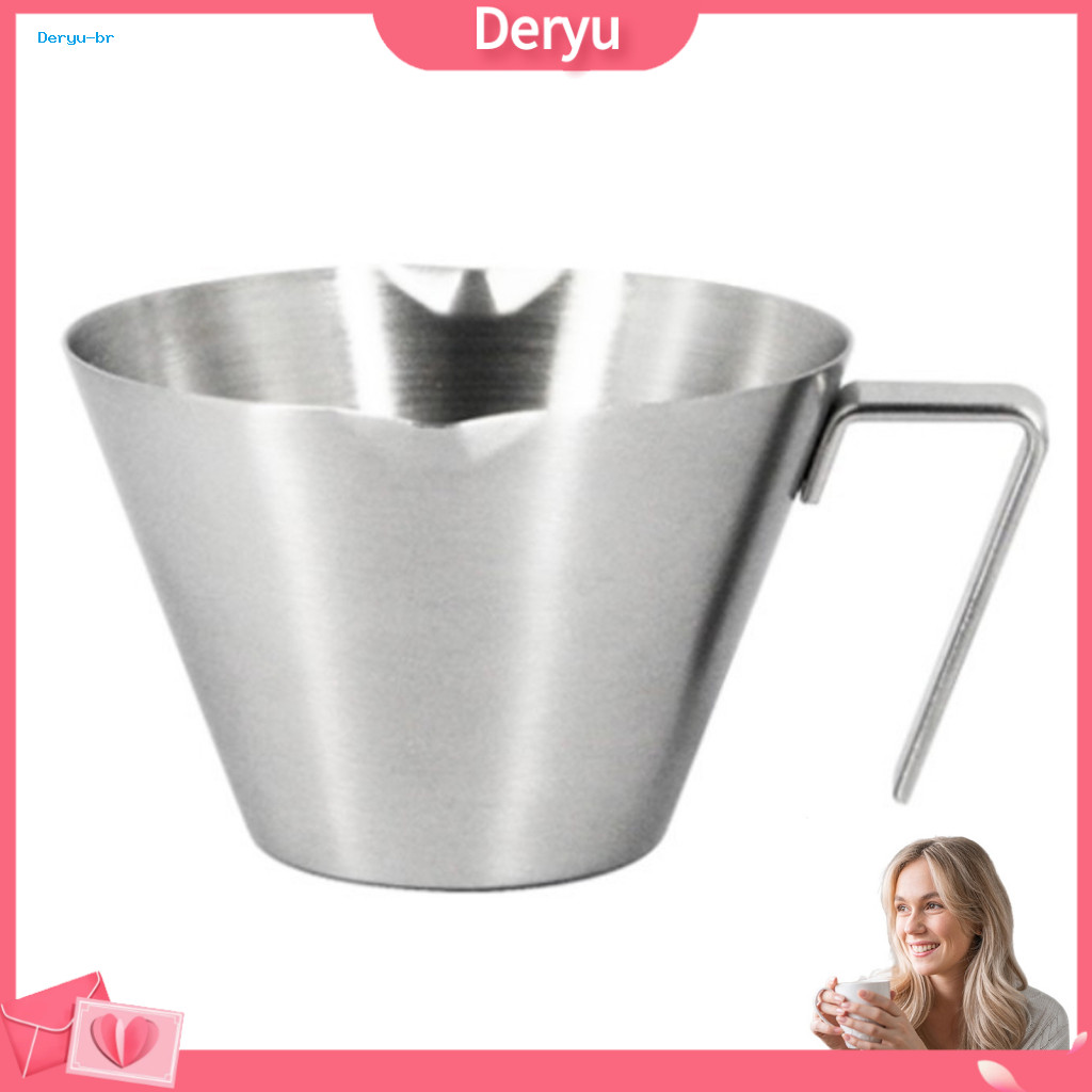 Dessert Ingredient Measuring Cup Stainless Steel Espresso 100ml Dual Scale with V-shaped Spout Handle – Barista Coffee