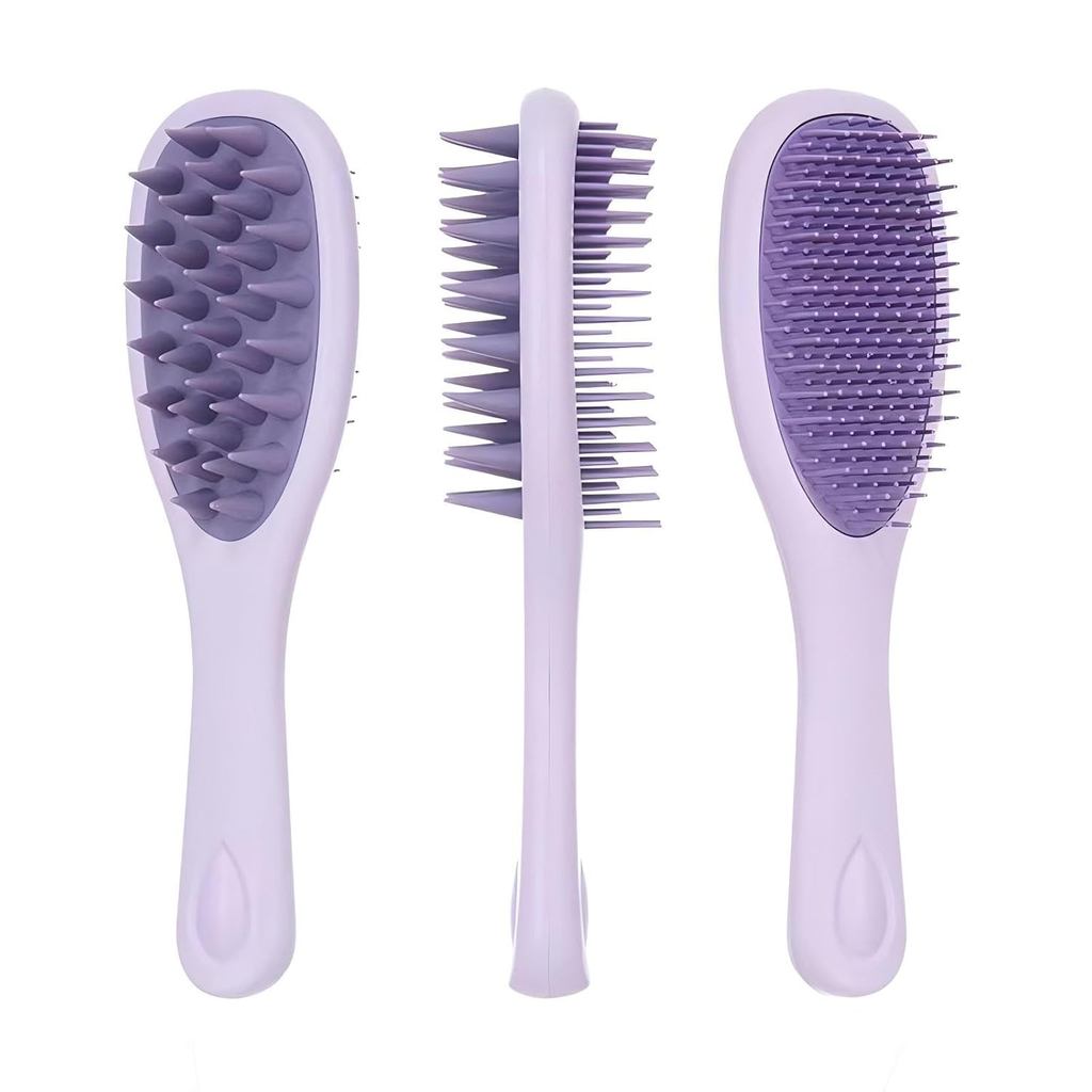 Long Handle Silicone Scalp Massage Brush | Extended Grip Supports Easy Scalp Cleaning in Shower, Dual Function Silicone