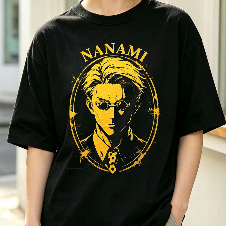 Atelier das Estampas Camiseta Feminina Estampa Personagem Nanami Amarelo e Preto Moderna Elegante Estilosa Anime - Theme