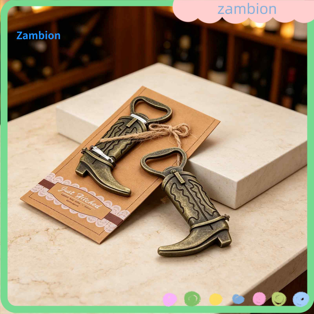 Cowboy Theme Souvenirs Boot Bottle Openers Durable Zinc Alloy Opener – Western Style Party Favor with Thank Card Uniqu