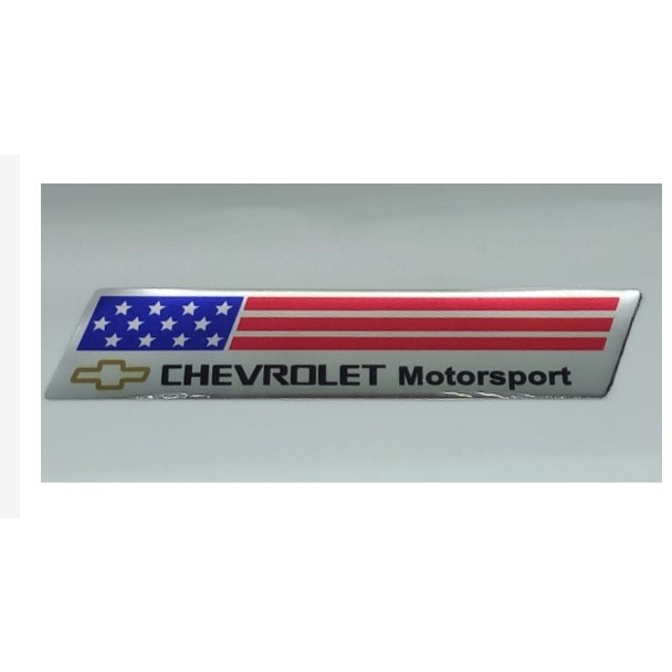 Emblema Resinado Badge Chevrolet Motorsport ( 12,5 x 2,5 )