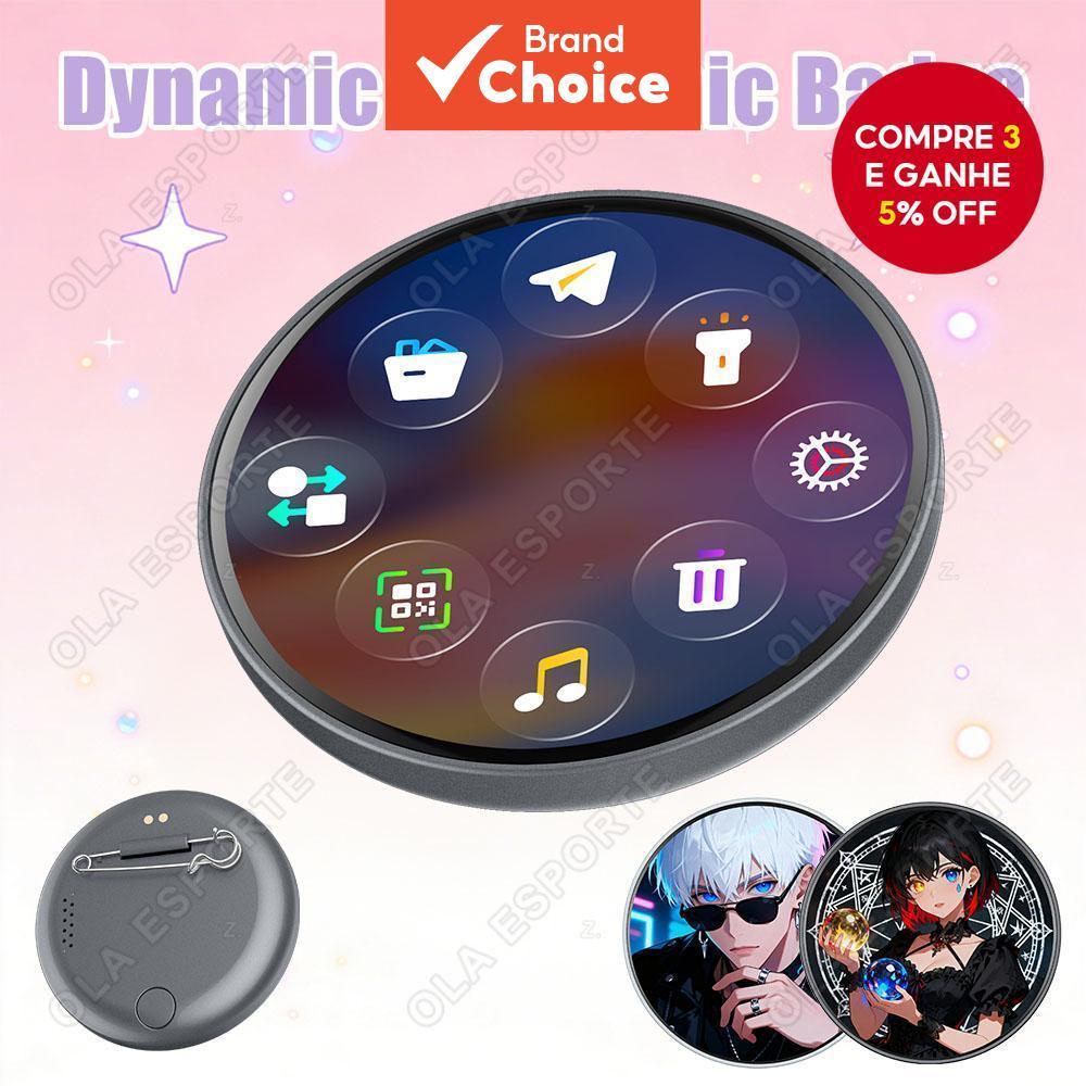 Pino de Exibição Eletrônico de Emblema (E-Badge) - Merchandise de Anime, Presente Dinâmico para Otakus, Amigos