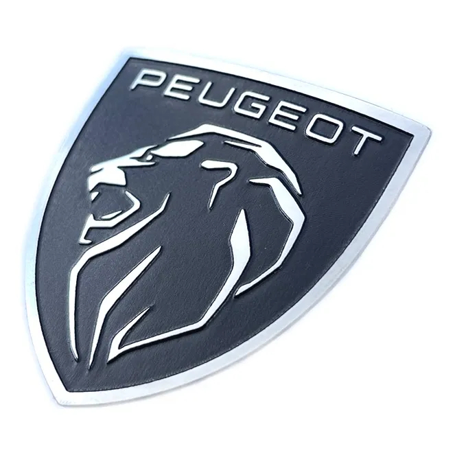 Emblema Badge Metal Inox Peugeot 208 Frontal Tamanho 10x9cm
