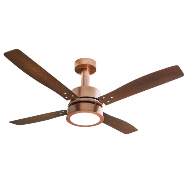 Ventilador De Teto Venti-Delta Vintage Led 3 Pás Mogno/Cobre 6000K Luz Branca