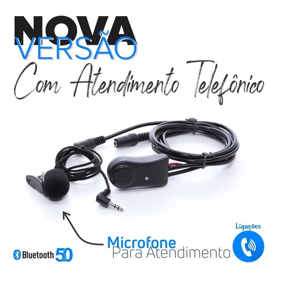 Interface Bluetooth Para Aparelho Com Entrada P2 com Atendimento de Chamadas