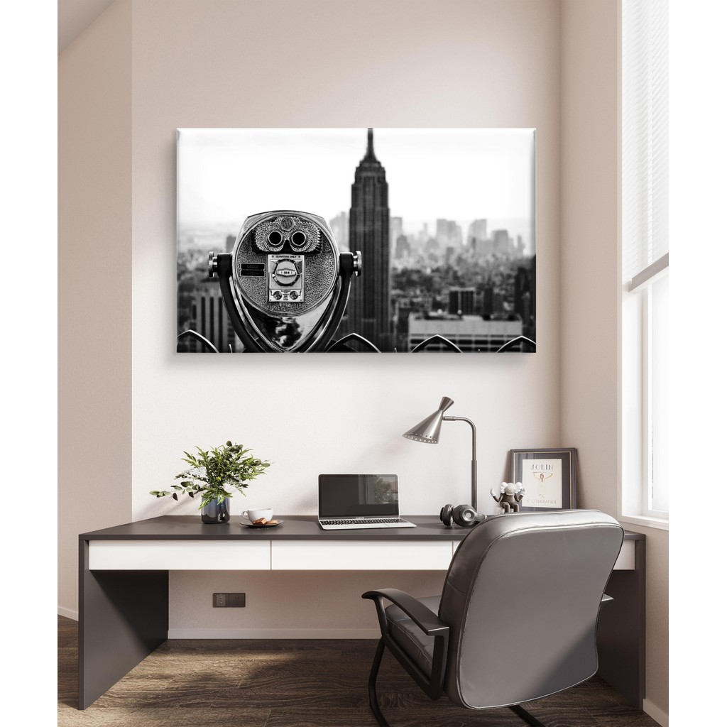 Canvas para Quadro Decorativo Binóculo Nova York Somente Impressão 1,20 x 74,5cm