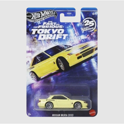 Hot Wheels Colecionável Nissan Silvia (S13) | Fast and Furious Tokyo Drift | Velozes e Furiosos 25 Anos | Silver Series