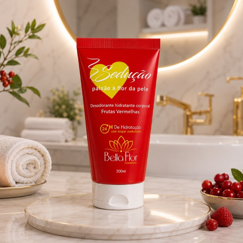 Hidratante Corporal Bella Flor Sedução 200ml Todos os Tipos de Pele Hidratação Maciez