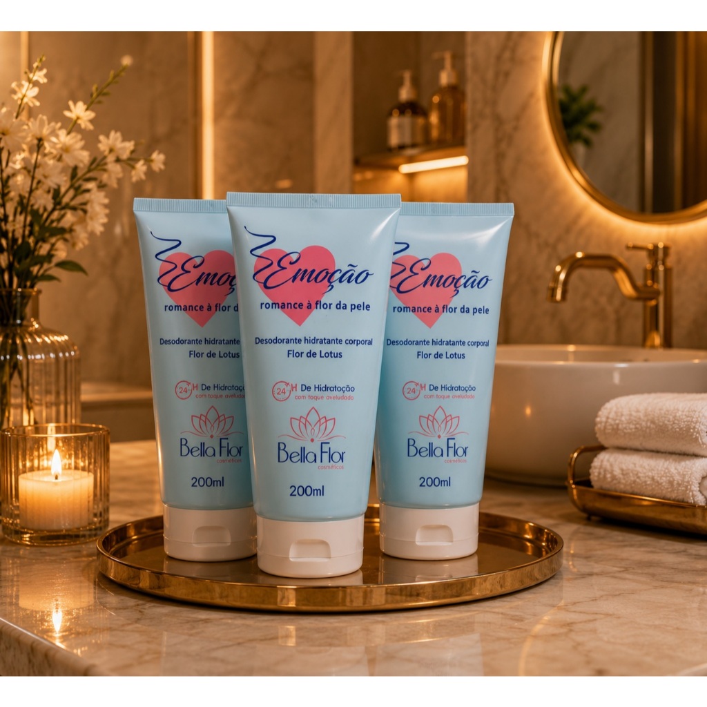 Kit 3 Hidratante Corporal Bella Flor Sedução 200ml Todos os Tipos de Pele Hidratação Maciez