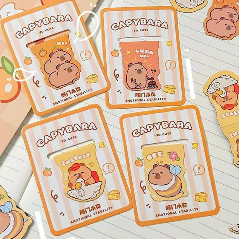 4Set of cute cartoon capybara magnetic bookmarks School stationery Office Supplies Birthday Gift