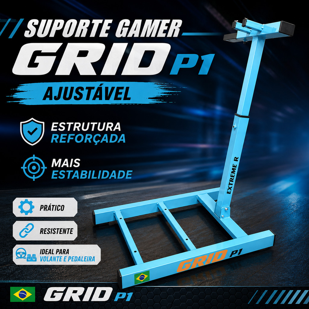 Suporte Volante Grid P1 Extreme Simulador Gamer (Preto)
