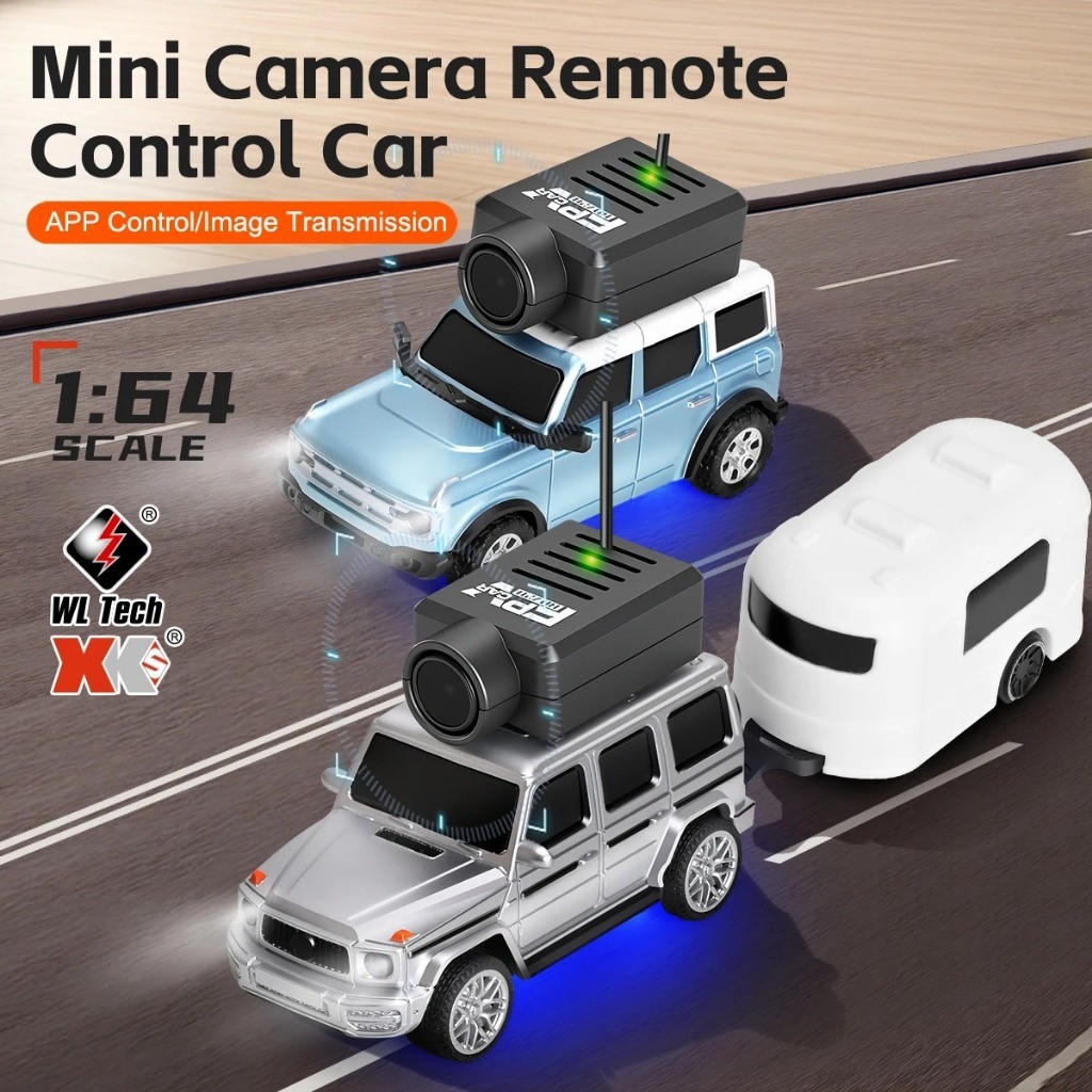 Mini Carro RC Em Escala 1/64 Com Câmera WiFi FPV 720P , Brinquedo De Veículo De Corrida Controle Remoto 2.4G Para Crianç