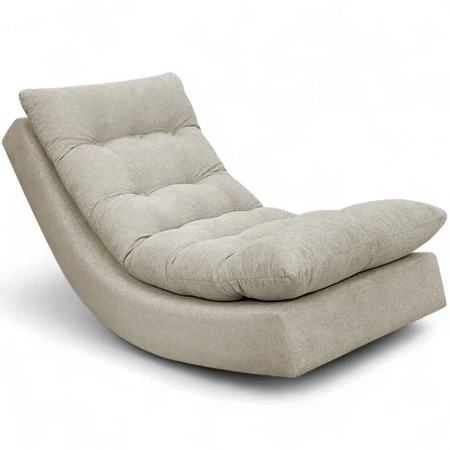 Poltrona Chaise Lounge Estofada de Madeira para Sala Quarto e Leitura Confortável Design Moderno