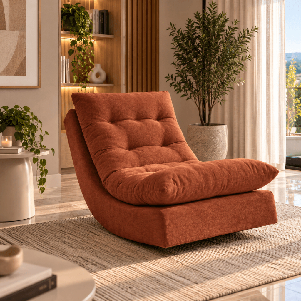 Poltrona Chaise Lounge Aconchegante Estofada Capitonê Moderna para Sala Quarto e Leitura
