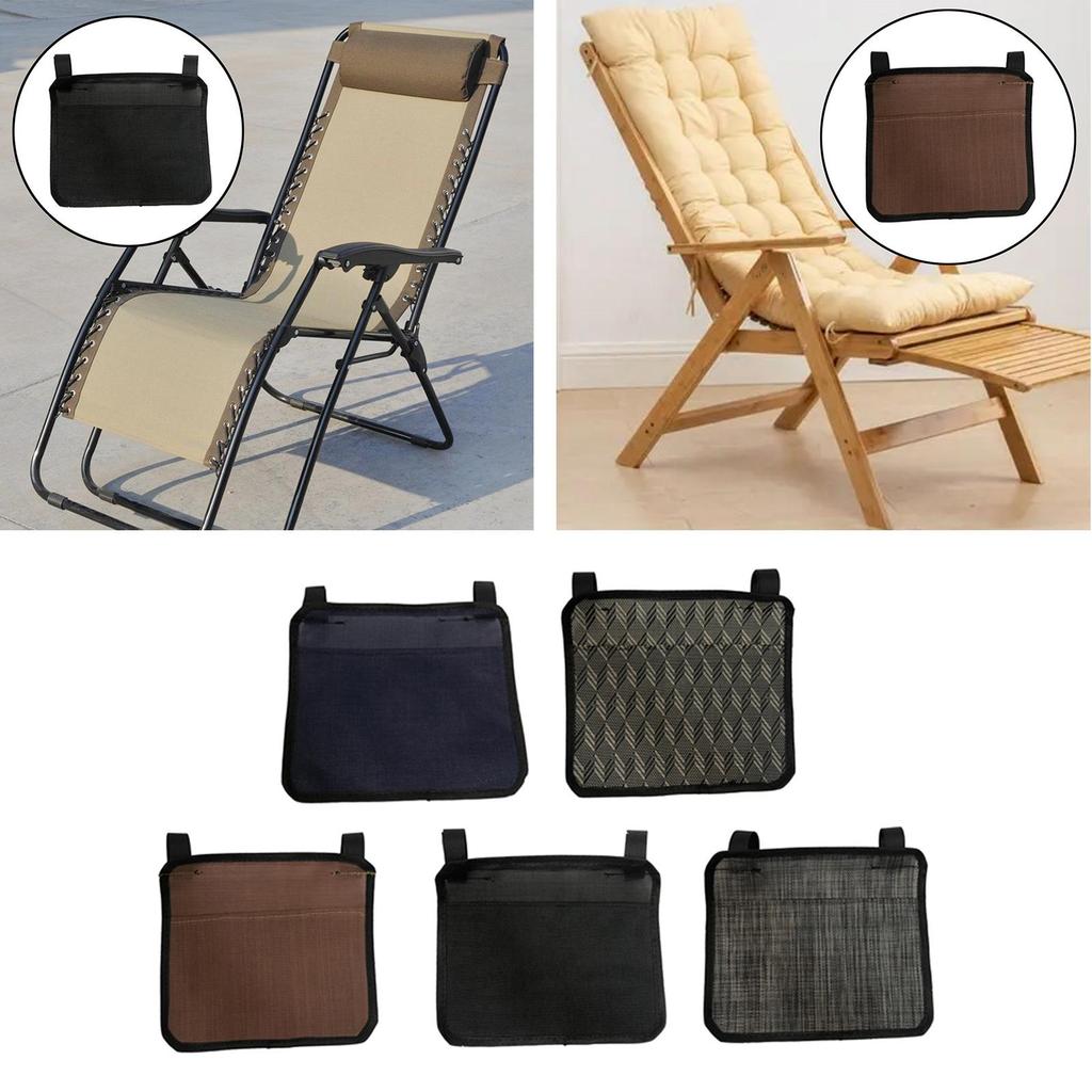 [ejojzs] Cadeira Dobrável Lateral Bolsa Organizador De Bolso De Rede De Armazenamento Para Pátio Jardim Lounge Antigravi