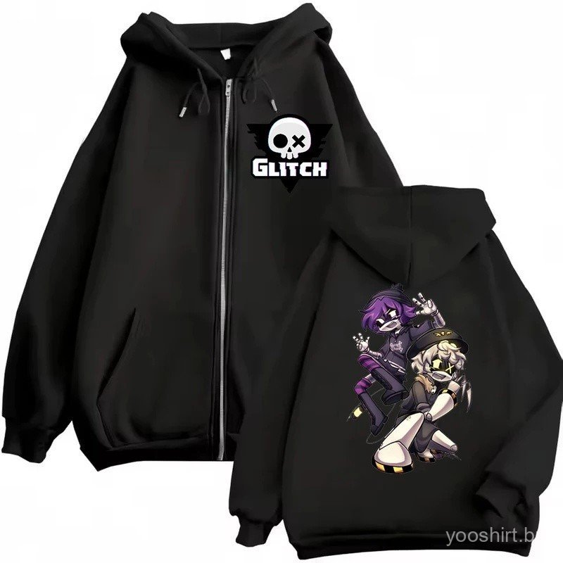 Anime Murder Drones Zipper Hoodie Cartoon Uzi And Z Pattern Zip Up Jacket Men Women Fleece Casual Zip Up Sweatshirt Zip