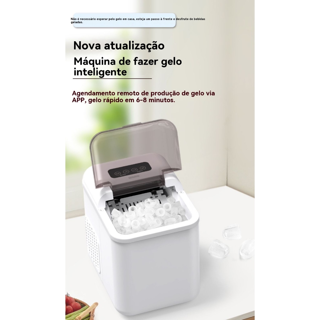Maquina De Fazer Gelo Profissional Portátil 110V Com APP