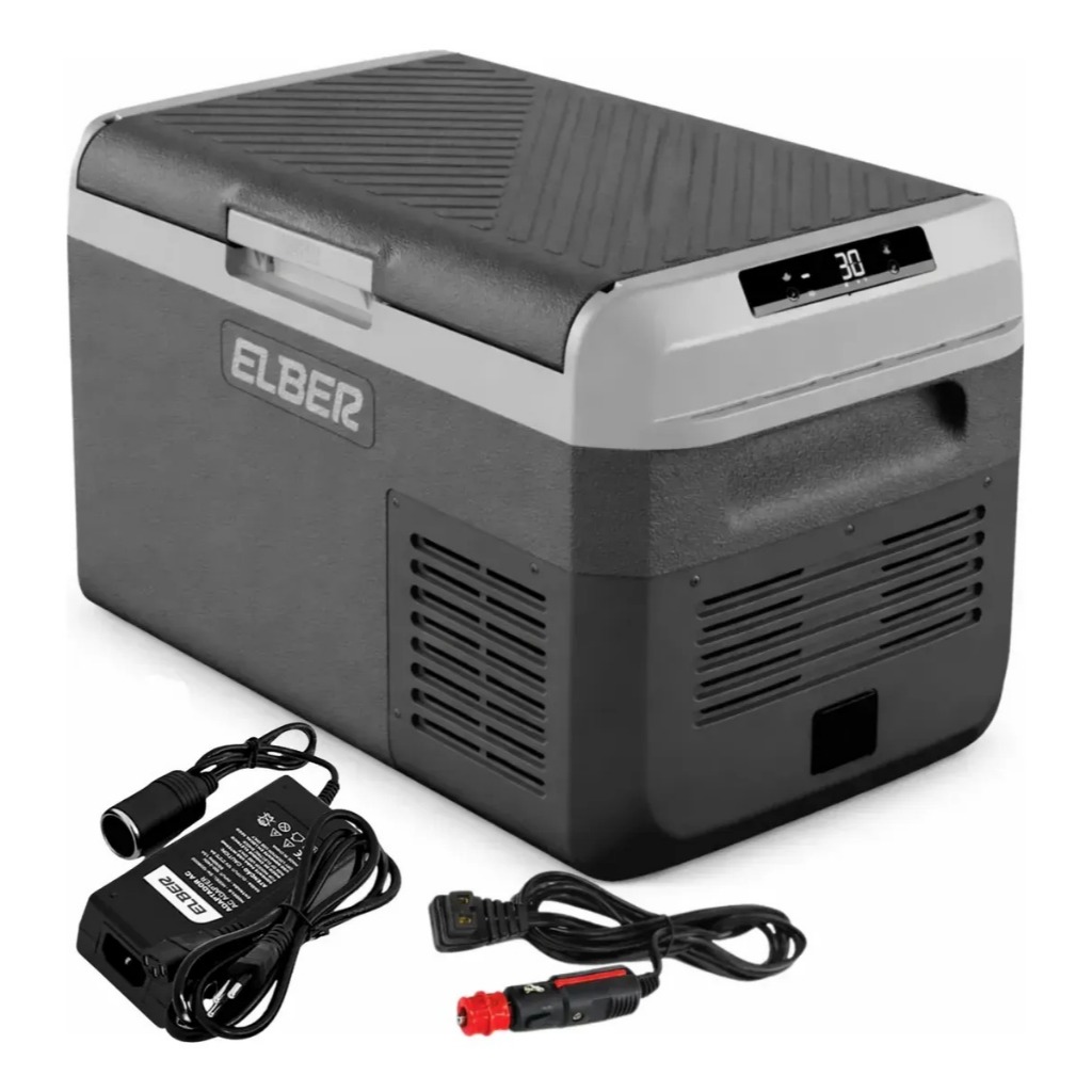 GELADEIRA PORTATIL ELBER 30LTS DARK QUADRIVOLT 12/24/110/220 COM CESTO
