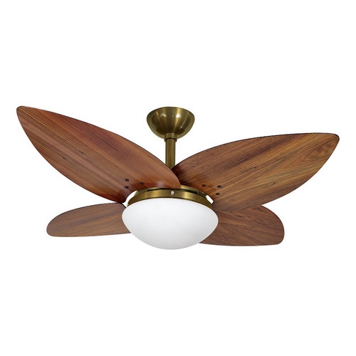 Ventilador De Teto Lótus Verde Fumê/imbuia 4p 220v+controle