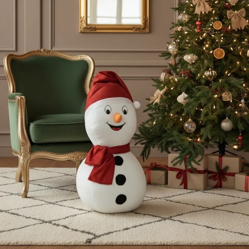 Boneco de neve decorativo para o Natal com detalhes bordados enfeite natalino envio já