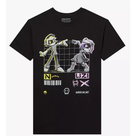 Camiseta Murder Drones Unissex Algodão Camisa Anime Sci-Fi Lançamento
