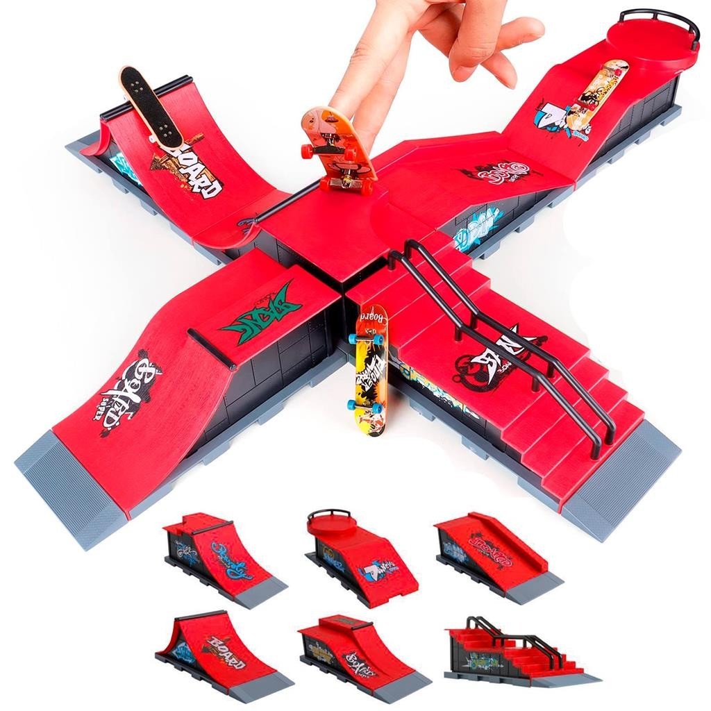 Rampa Pista De Skate De Dedo Modular Fingerboard Expansivel Mini Parque 6 Modelos Colecionavel - Dm Toys