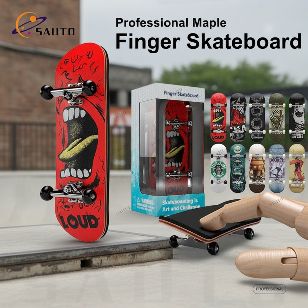 Mini Fingerboard Skate de Brinquedo - Brinquedo de Mesa Portátil para Alívio de Estresse, Fidget, Fingerboard de 2025,