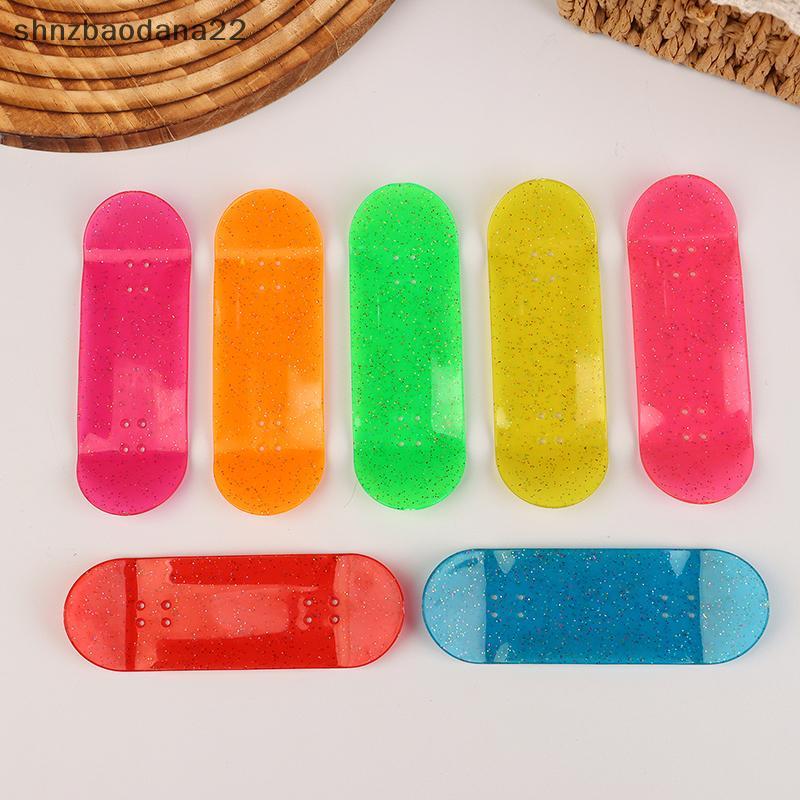 [Shnzd] Mini Brilho No Escuro Dedo Skate Luminoso Fingerboard De Brinquedo Crianças Brinquedos De Alívio Do Estresse Par