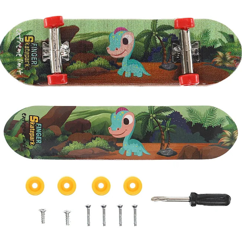 Mini Skate de Dedo Dinossauro Brinquedo Dino fingerboard