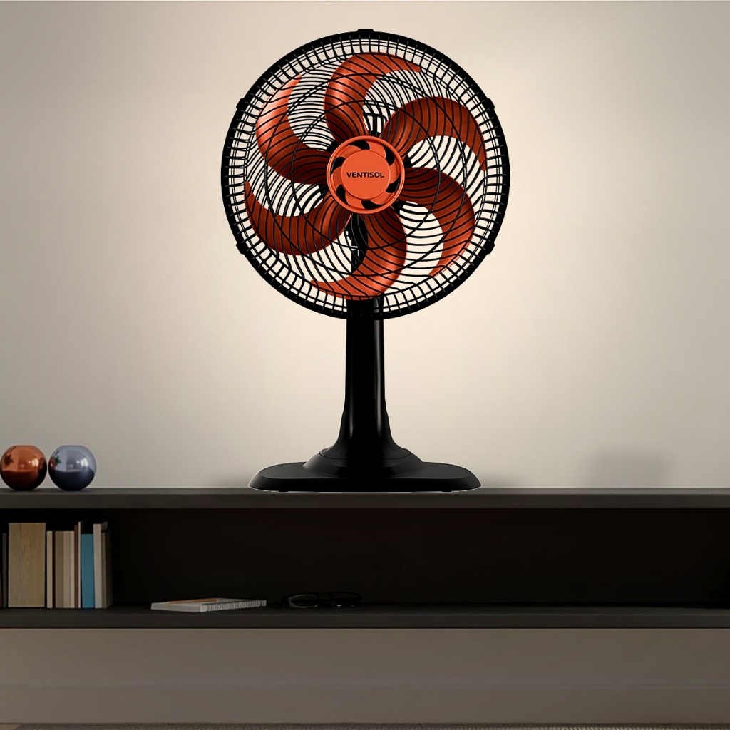 Ventilador de Mesa Ventisol Turbo 30cm 6 Pás Premium 3 Velocidades Oscilante 52W Silencioso 127v ou 220v Quarto