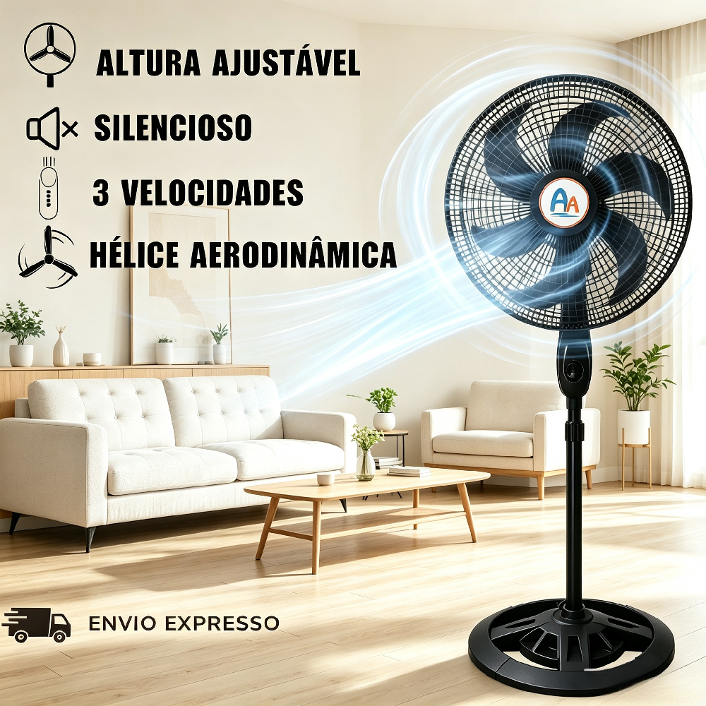 Anxin Silent Column Fan 6 Blades 3 Speeds 75W Turbo Strong and silent, ideal for home and office