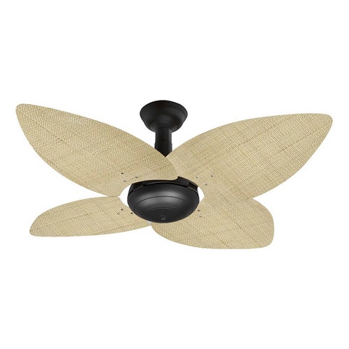Ventilador De Teto Office Jet Aspen Pt/rattan Natural 110v