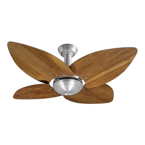 Ventilador De Teto Office Jet Aspen Prata 4pás Imbuia 220v