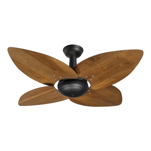 Ventilador De Teto Office Jet Aspen Preto 4pás Imbuia 220v