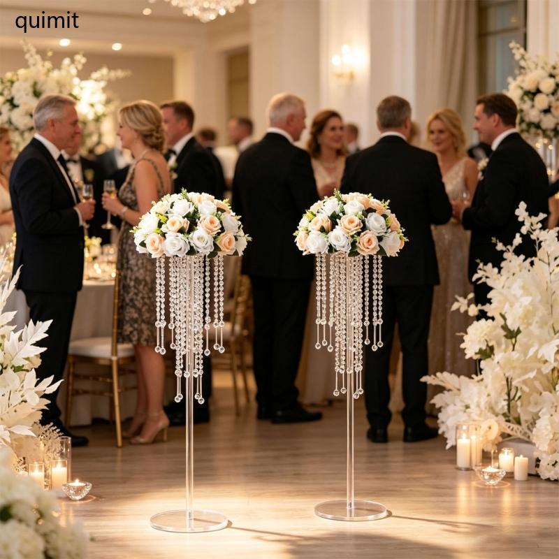 QUIM 2 Pack Clear Flower Stands Característica Mesa Elegante Para Reunião Comemoração