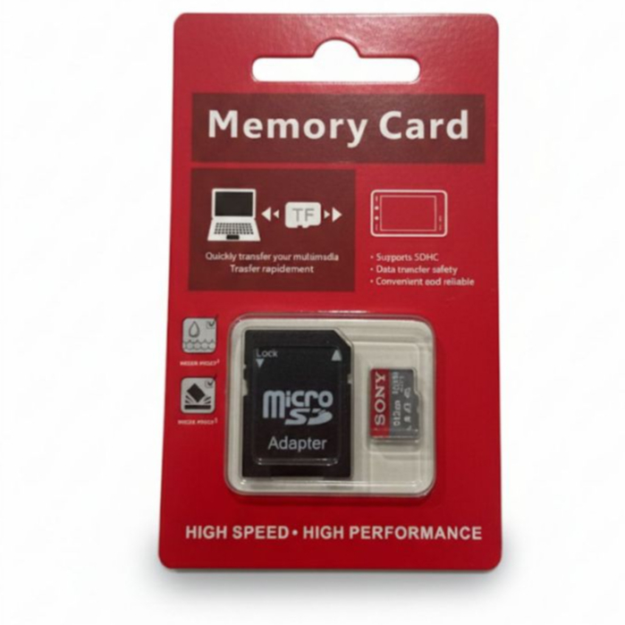 Cartão de Memória 128GB 512GB MicroSD High Speed – Com Adaptador SD