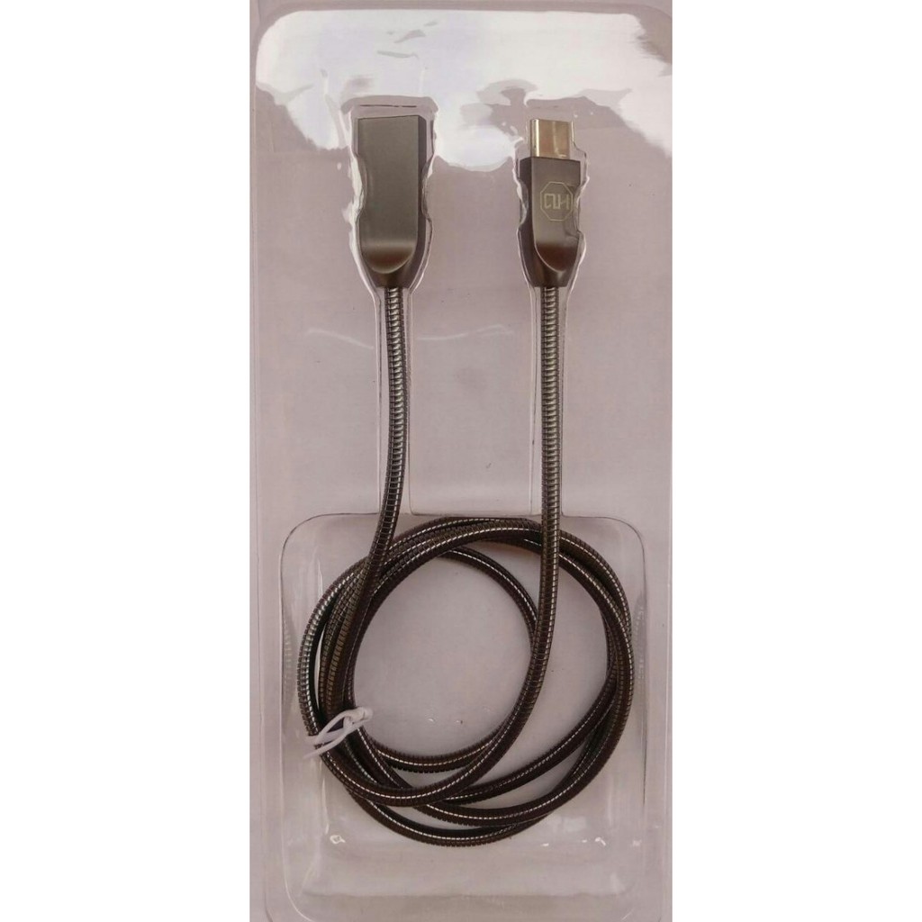Reforçado Ultra Cabo Metálico Micro Usb / V8 Blindado High Speed Cinza