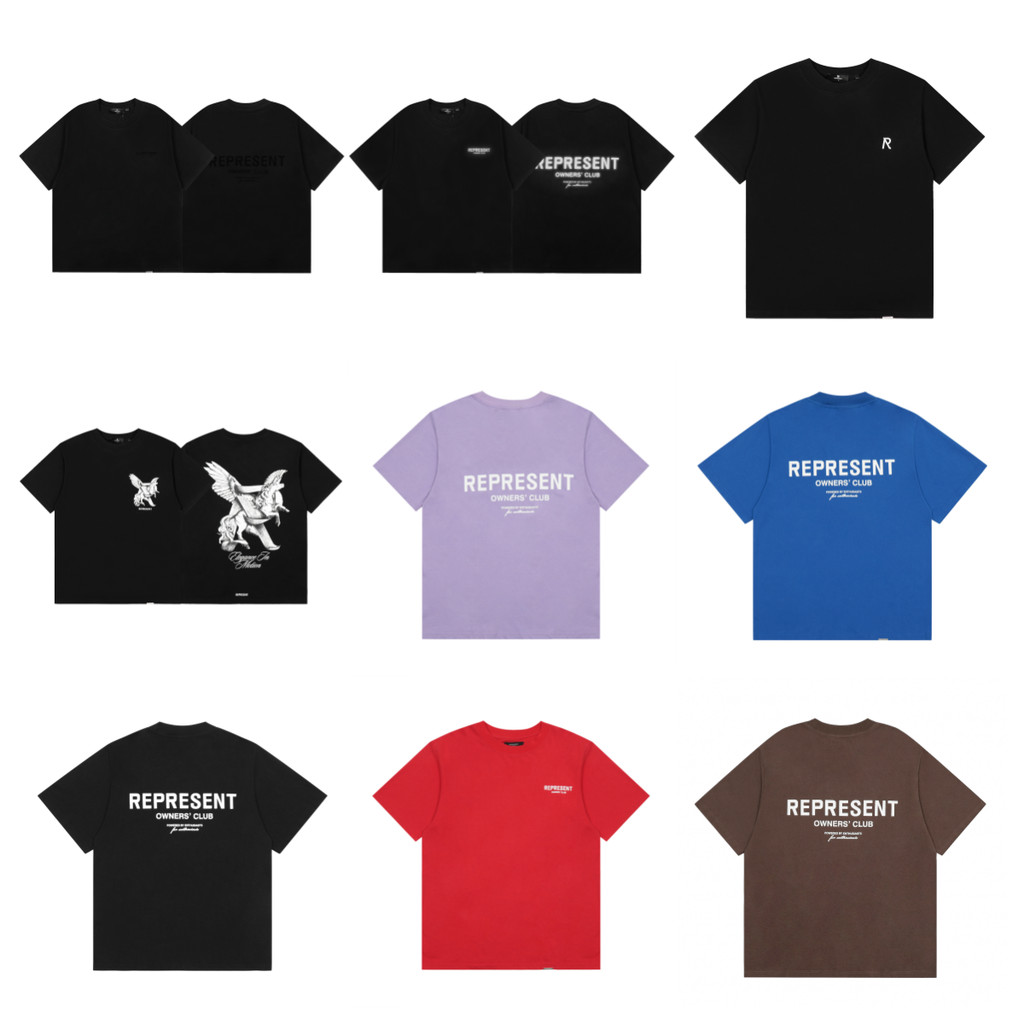 American Trendy Representa Camiseta de moda de manga curta American High Street Camiseta solta