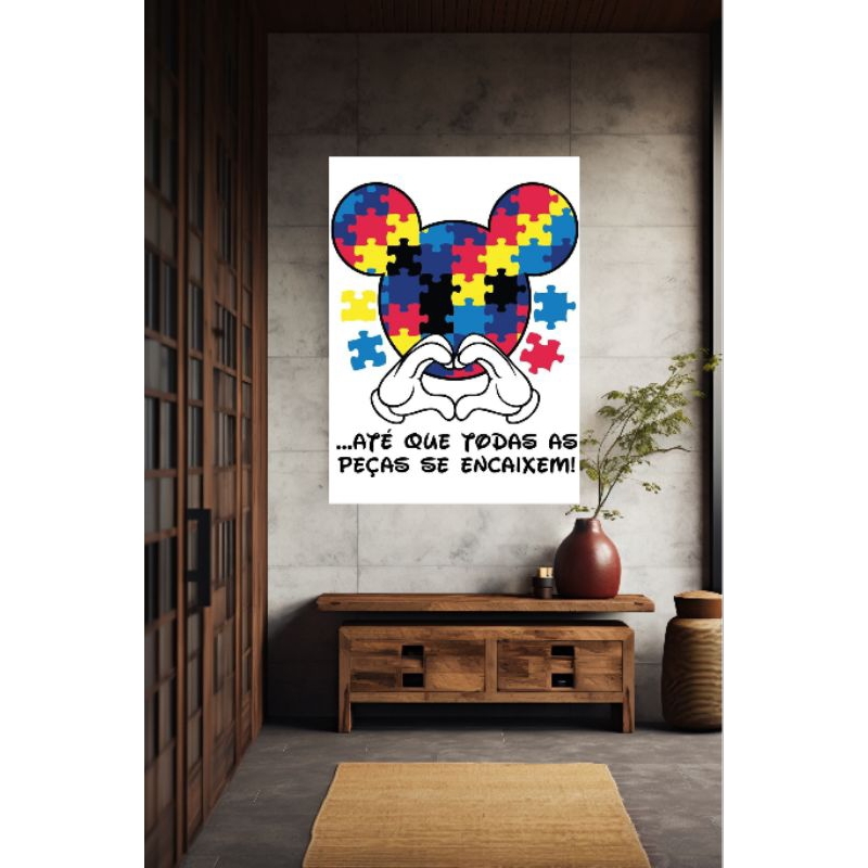 Quadros Decorativos Autismo TEA Menina ou Menino Para Sala Quarto Escritório Decoração