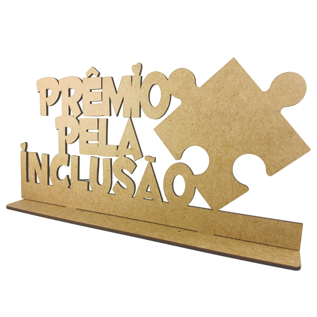 Kit 20 Centro De Mesa Troféu Autismo Inclusão Tea Mdf 13cm x 26cm Lembrancinha Prêmio
