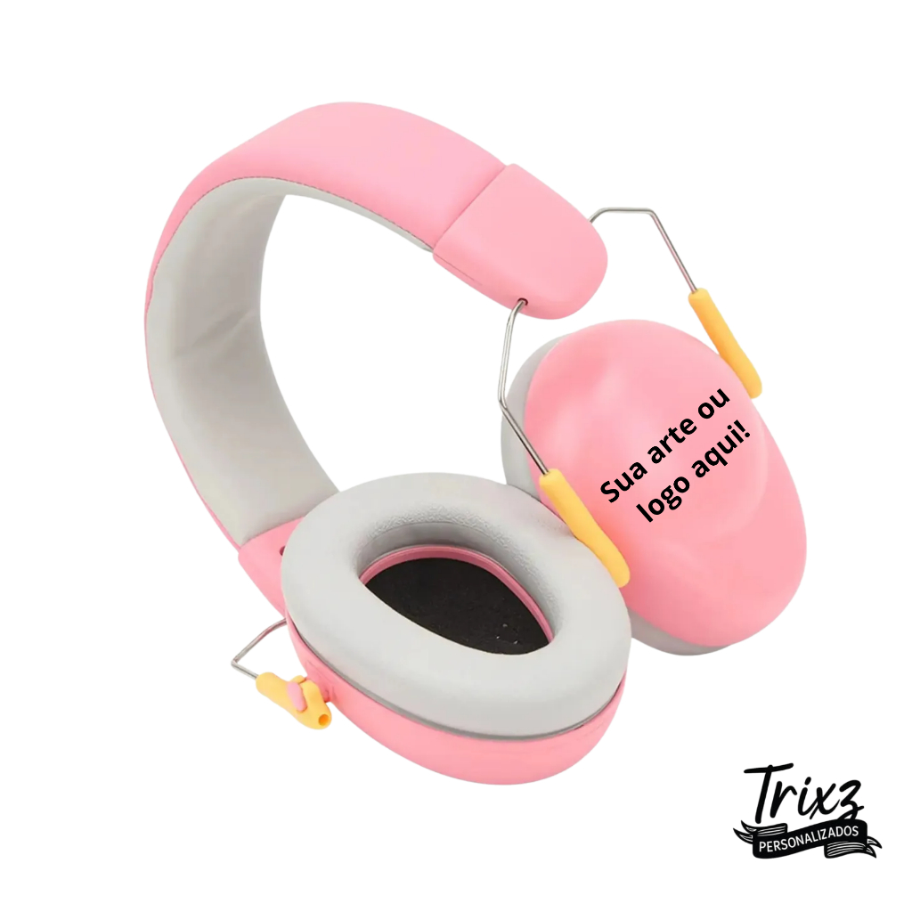 Abafador De Ruído Protetor Auditivo Infantil Adolescente personalizado Tea rosa ou azul