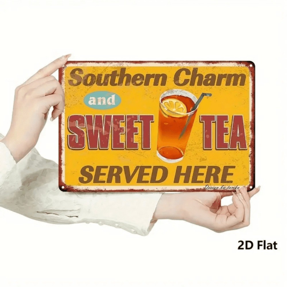 CIFbuy Southern Sweet Tea Metal Sign 8x12 Polegada Vintage Rústico Arte De Parede Decoração De Fazenda