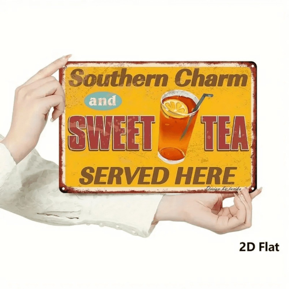 CIFbuy Sweet Tea Vintage Metal Sign Arte De Parede Rústica Decoração De Bar Doméstico