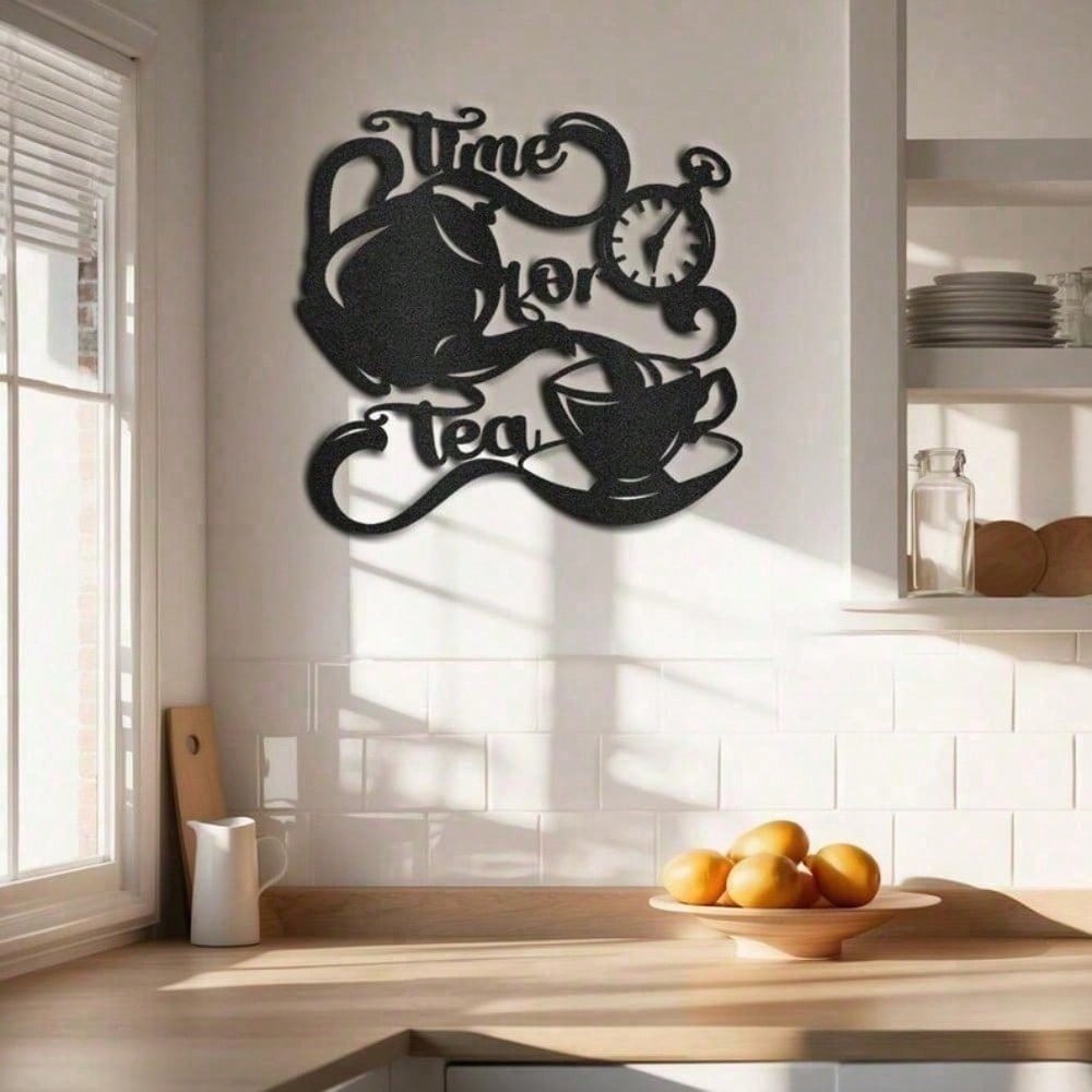 CIFbuy Tea Time Metal Wall Art Bule Copo Cozinha Decoração De Casa Presente